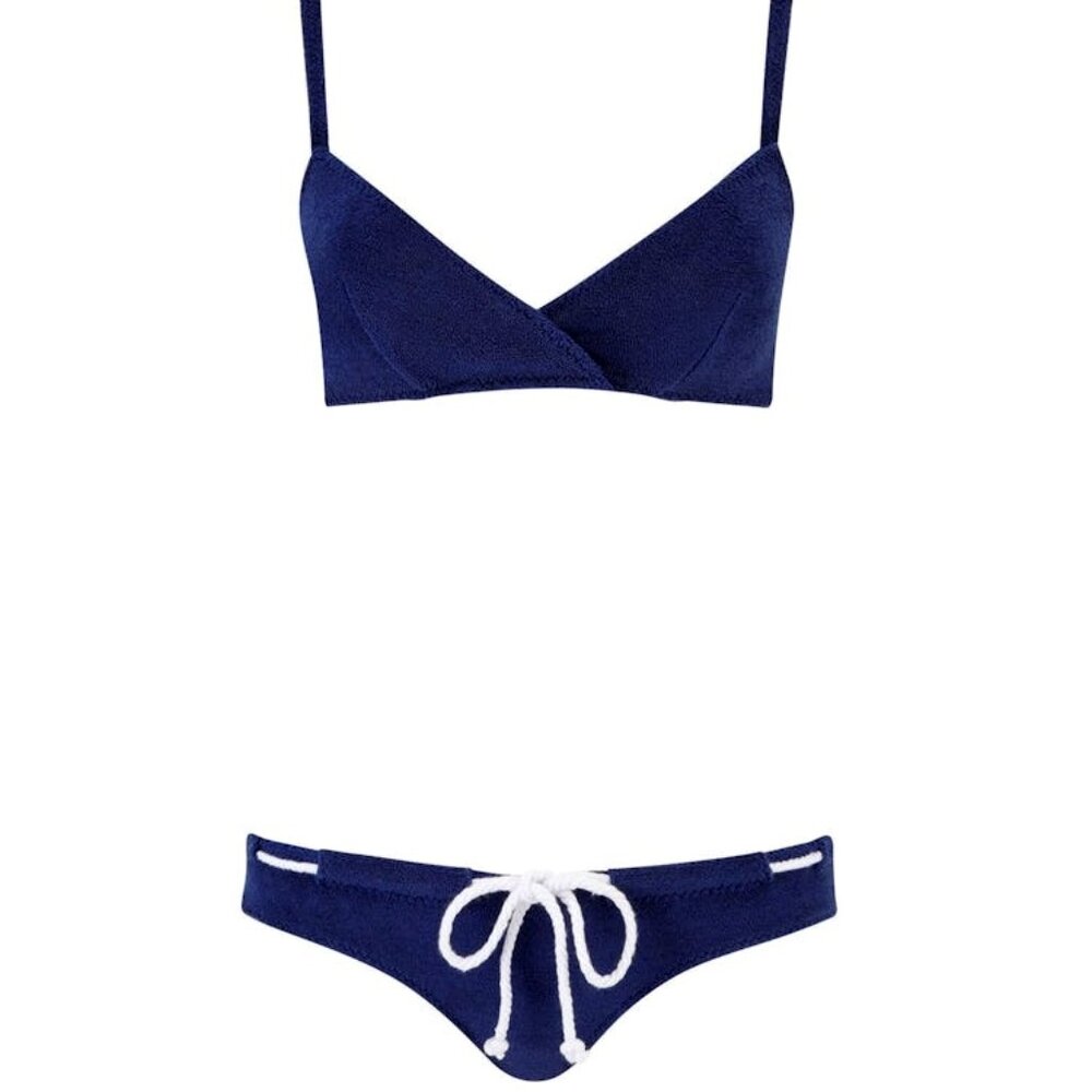 NWT Lisa Marie Fernandez Yasmin Drawstring Terry Bikini Set US size XXS - XS